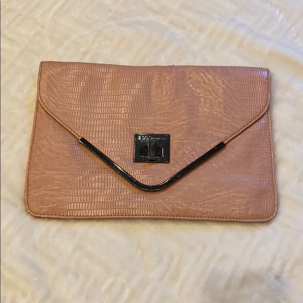 BCBGeneration pink envelope clutch